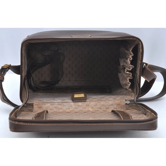 Auth RARE GUCCI Shoulder Cross Body Hand Bag GG Leather Brown GUC - Picture 11 of 16